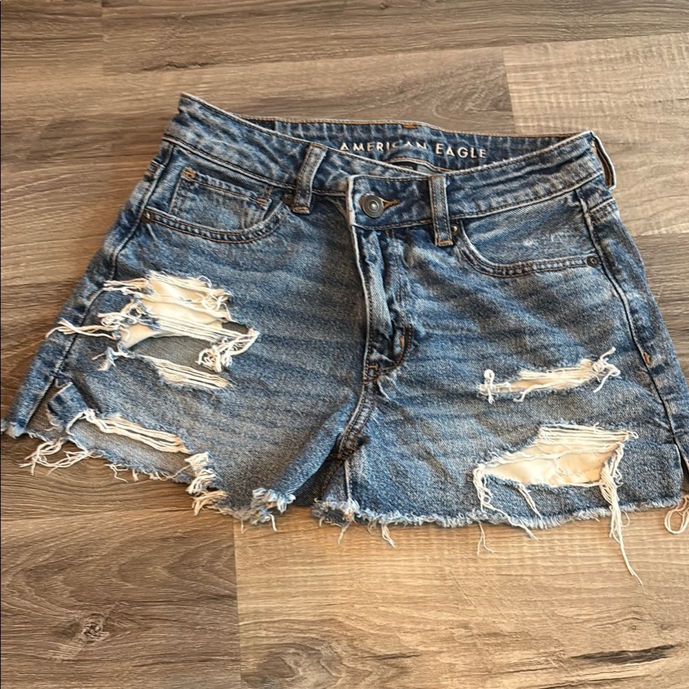 American Eagle Outfitters Distressed Blue Jean Shorts